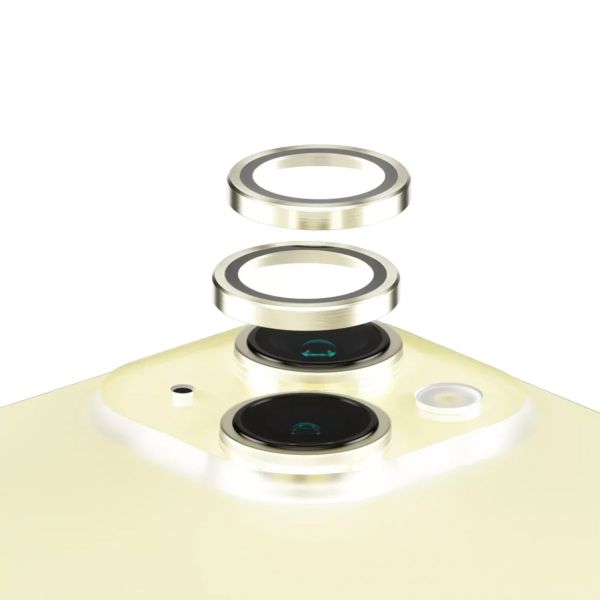 PanzerGlass Protection Caméra Hoop Optic Rings iPhone 15 / 15 Plus - Yellow