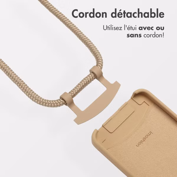 imoshion Coque arrière Color avec cordon amovible et MagSafe Apple iPhone 16e - Nude