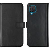 Selencia Étui portefeuille en cuir véritable Samsung Galaxy A12 - Noir