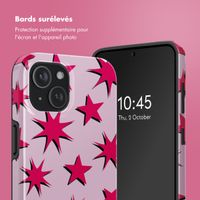 Selencia Coque arrière Vivid Tough avec MagSafe iPhone 15 - Stars Rubine Red Light Pink