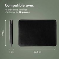 Accezz Leather Pochette ordinateur Apple MacBook 13 pouces - Noir
