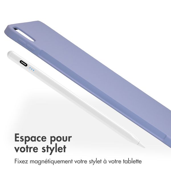 Accezz Coque Liquid Silicone avec porte-stylet Apple iPad Air 13 pouces (2025) M3 / (2024) M2 - Lila