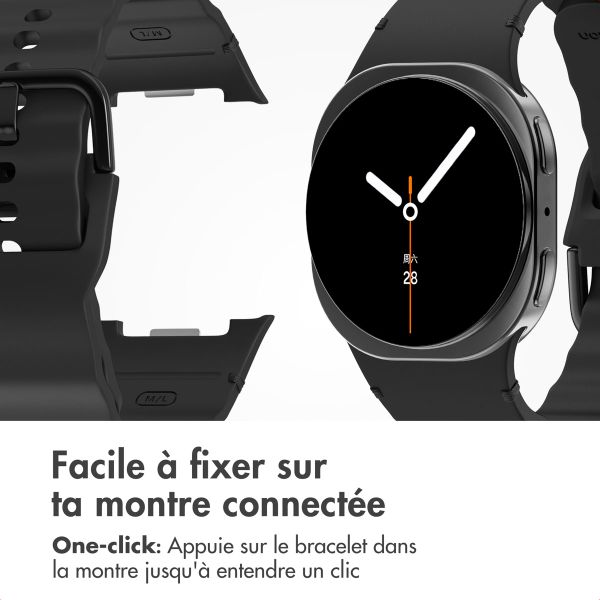 imoshion Bracelet Wave en silicone Samsung Galaxy Watch 8 (40/44mm) / Classic (46mm) - Noir