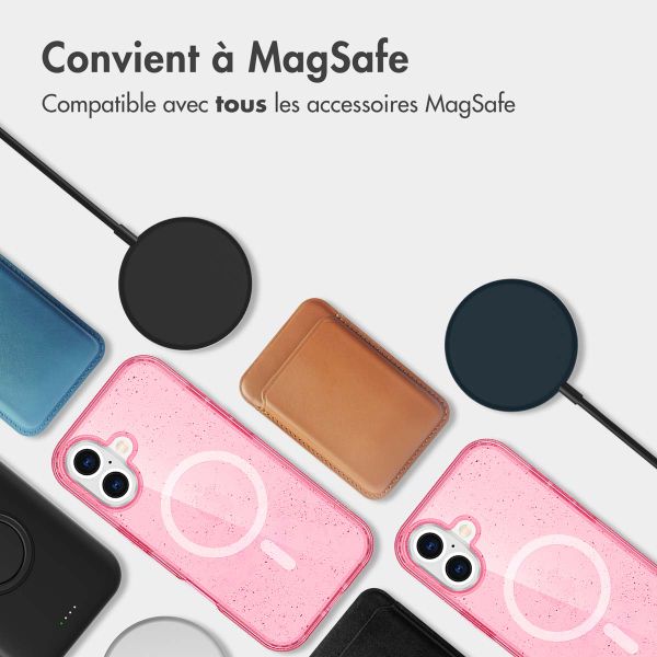 imoshion Coque Sparkle avec MagSafe iPhone 16 - Rose