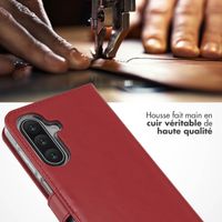 Selencia Étui portefeuille en cuir véritable Samsung Galaxy A17 - Rouge