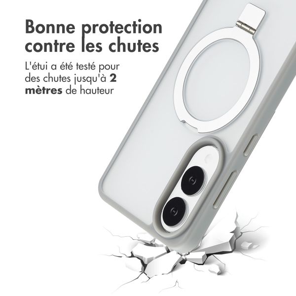 Accezz Coque Ring Stand avec MagSafe Samsung Galaxy S25 Edge - Gris