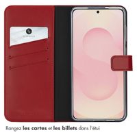 Selencia Étui portefeuille en cuir véritable Samsung Galaxy S25 Edge - Rouge