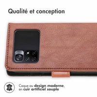 imoshion Étui de télephone portefeuille de luxe Xiaomi Poco M4 Pro 5G - Marron