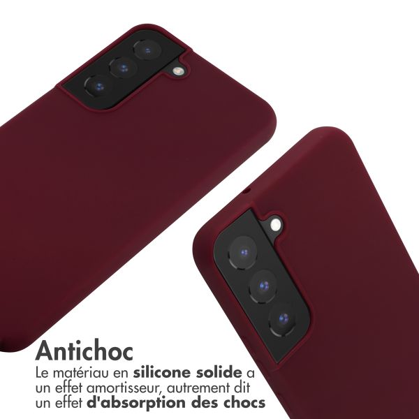 imoshion ﻿Coque en silicone avec cordon Samsung Galaxy S22 - Rouge foncé