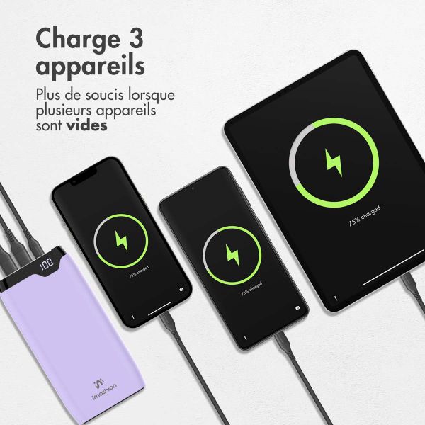 imoshion Batterie externe - 20.000 mAh - Quick Charge et Power Delivery - Lilas