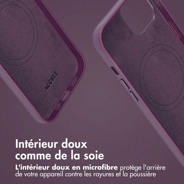 Accezz Étui de télephone portefeuille en cuir 2-en-1 avec MagSafe Apple iPhone 14 - Heath Purple