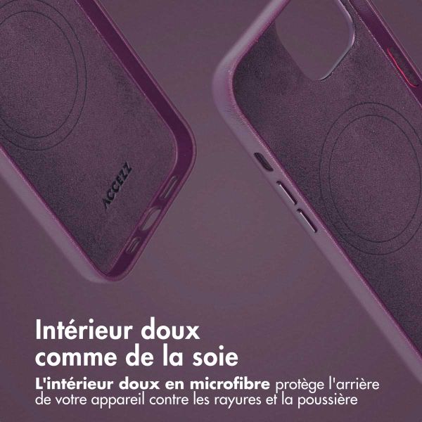 Accezz Étui de téléphone portefeuille en cuir 2-en-1 avec MagSafe iPhone 14 - Heath Purple