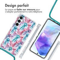 imoshion Coque Design avec cordon Samsung Galaxy A55 - Jellyfish Watercolor