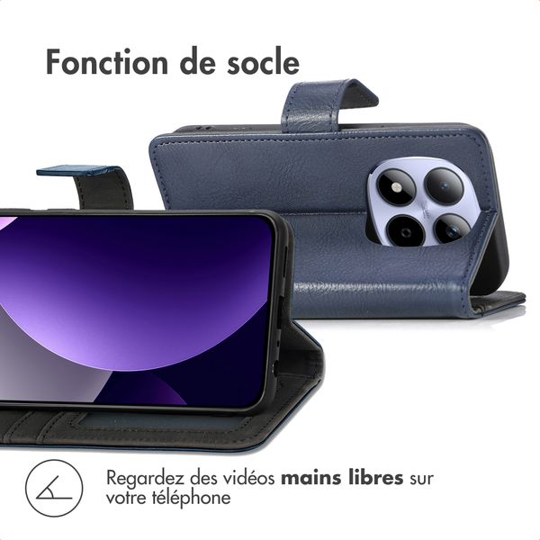 imoshion Étui de télephone portefeuille de luxe Xiaomi Redmi Note 15 (4G) - Bleu foncé