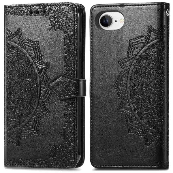 imoshion Etui de téléphone portefeuille Mandala iPhone SE 4 - Noir