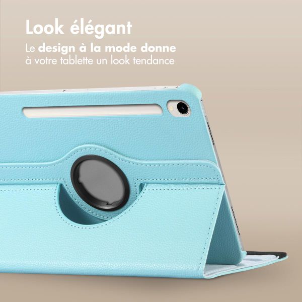 imoshion Coque tablette rotatif à 360° Samsung Galaxy Tab S9 11.0 pouces / Tab S9 FE 10.9 pouces - Bleu clair