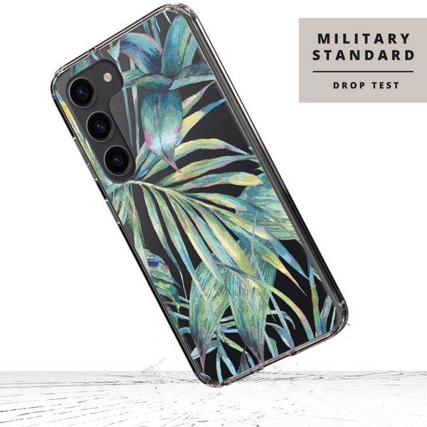 Selencia Coque très protectrice Zarya Fashion Samsung Galaxy S23 Plus - Green Jungle Leaves