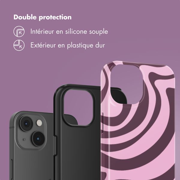 Selencia Coque arrière Vivid Apple iPhone 14 - Wavy Swirl Pink Plum