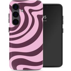 Selencia Coque arrière Vivid avec MagSafe Samsung Galaxy S24 - Wavy Swirl Pink Plum