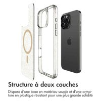 imoshion Coque arrière transparente Pailletée avec MagSafe Apple iPhone 16 Pro - Doré