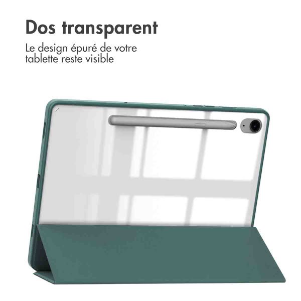 imoshion Coque tablette rigide Trifold Samsung Galaxy Tab S9 11.0 pouces / Tab S10 FE / S9 FE 10.9 pouces - Vert