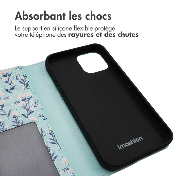 imoshion ﻿Étui de téléphone portefeuille Design iPhone 12 (Pro) - Blue Flowers