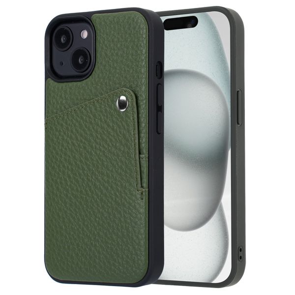 Selencia Coque Riva avec porte-cartes Apple iPhone 15 - Sage Green