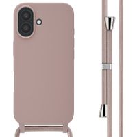 imoshion Coque en silicone avec cordon Apple iPhone 16 - Sand Pink