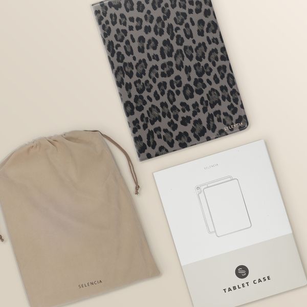 Selencia Coque tablette Sabi avec imprimé léopard Samsung Galaxy Tab A11 Plus - Midnight Black