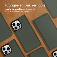 Accezz Étui de télephone Slim Folio en cuir de qualité supérieure Apple iPhone 14 Pro Max - Vert