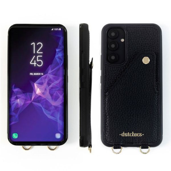 Dutchies Coque avec porte-cartes Samsung Galaxy A54 - Cordon de téléphone non inclus - Noir