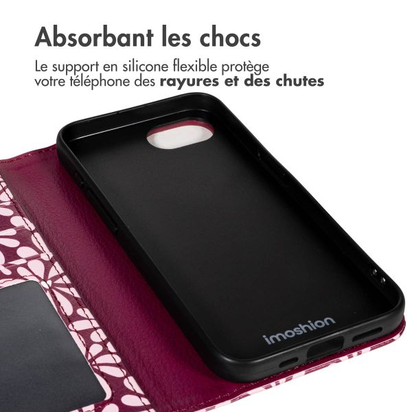 imoshion Étui de télephone portefeuille Design Apple iPhone 16e - Bloom Love Blush