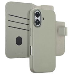 Accezz Étui de télephone portefeuille en cuir 2-en-1 avec MagSafe Apple iPhone 17 - Light Grey