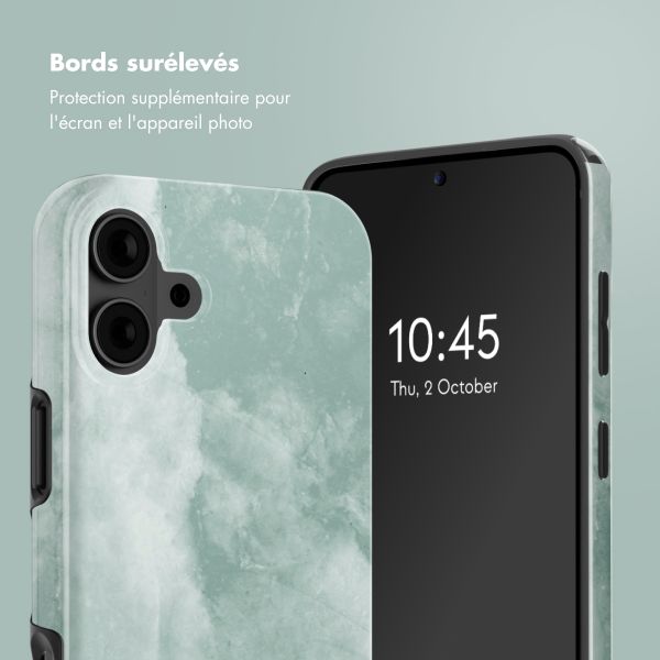 Selencia Coque arrière Vivid avec MagSafe Apple iPhone 16 - Marble Grayed Jade