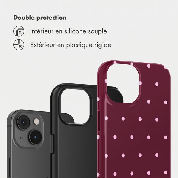 Selencia Coque arrière Vivid Apple iPhone 14 - Happy Dots Burgundy