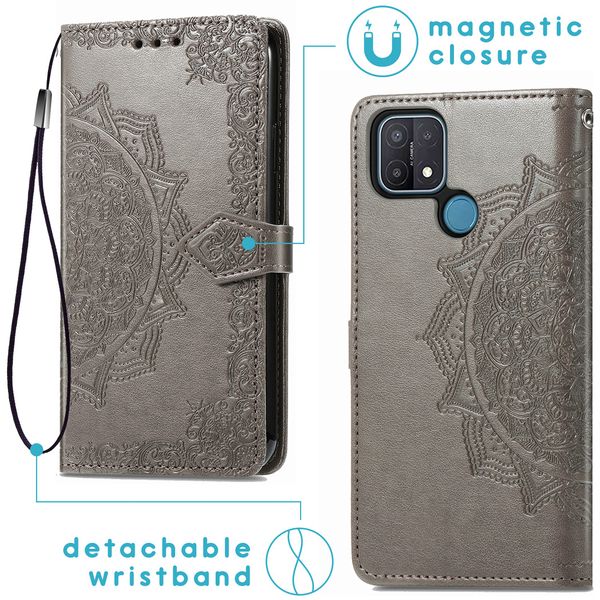 imoshion Etui de télephone Mandala Oppo A15 - Gris