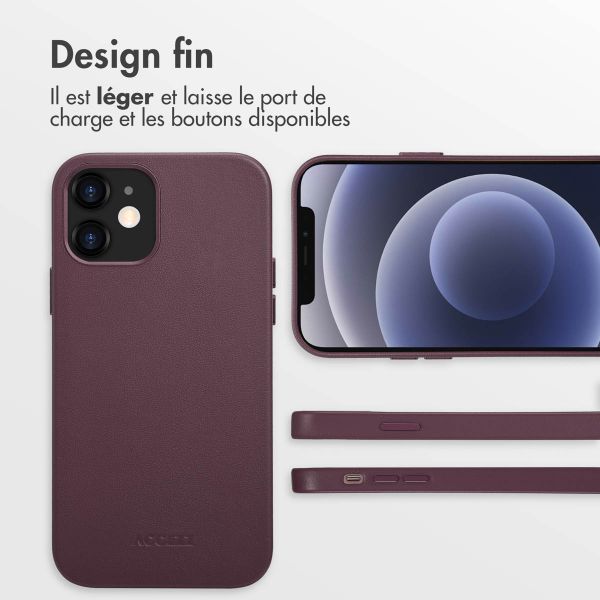 Accezz Coque arrière en cuir avec MagSafe Apple iPhone 12 (Pro) - Heath Purple