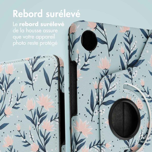 imoshion Coque tablette Design rotatif à 360° Samsung Galaxy Tab A9 8.7 pouces - Flowers