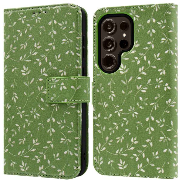 imoshion Étui de téléphone portefeuille Design Samsung Galaxy S24 Ultra - Green Flowers