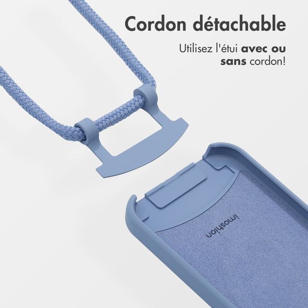 imoshion Coque de couleur avec cordon amovible MagSafe iPhone 15 - Ash Blue