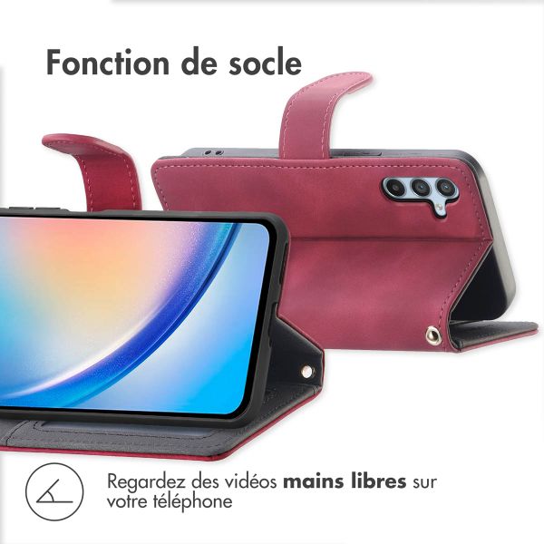 imoshion Etui de télephone portefeuille avec cordon Samsung Galaxy A34 (5G) - Rouge