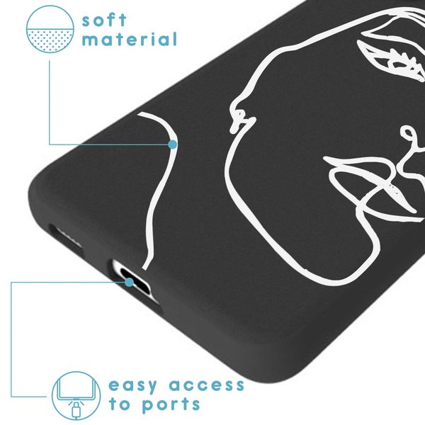 imoshion Coque Design Samsung Galaxy S21 - Line Art Woman White