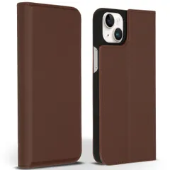 Accezz Étui de télephone Slim Folio en cuir de qualité supérieure Apple iPhone 14 Plus - Marron