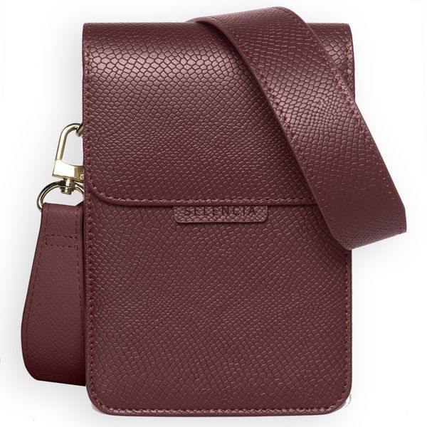 Selencia Sac téléphone serpent Avani Crossbody - Rouge foncé