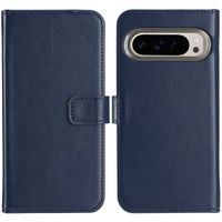 Selencia Étui portefeuille en cuir véritable Google Pixel 9 / 9 Pro - Bleu