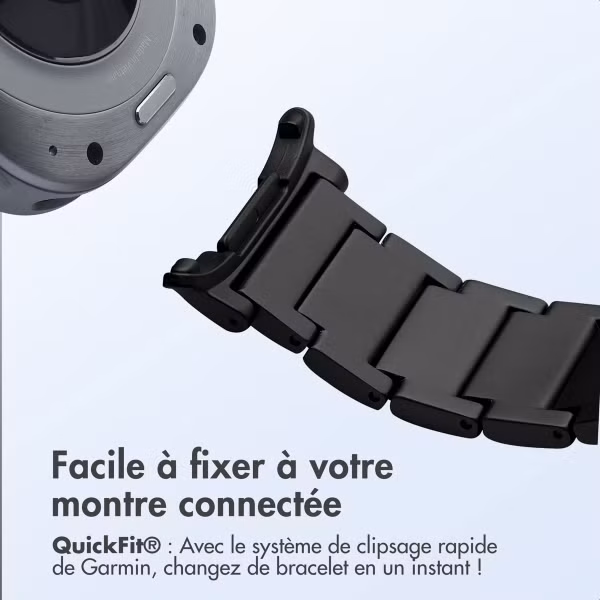 Accezz Bracelet en acier Titane mat Samsung Galaxy Watch Ultra (2024/2025) - Noir