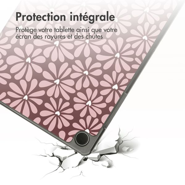 imoshion Coque tablette Design Trifold Samsung Galaxy Tab A11 / A9 Plus - Bloom Love Blush
