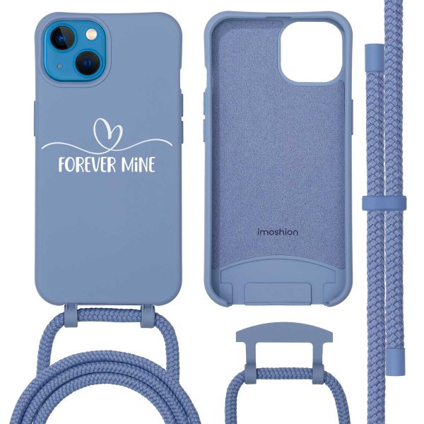 Coque de couleur personnalisée MagSafe avec cordon amovible  et cœur élégant iPhone 13 - Ash Blue