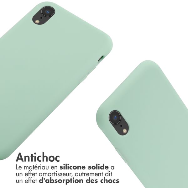 imoshion Coque en silicone avec cordon Apple iPhone Xr - Vert menthe