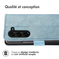 imoshion Étui de téléphone portefeuille Luxe Samsung Galaxy Z Fold 6 - Bleu clair